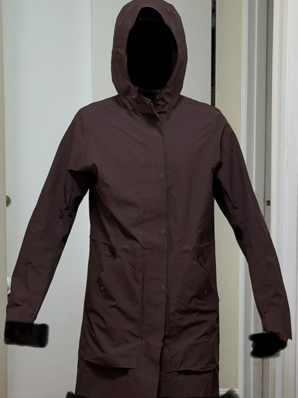 Women's Hooded Trench Coat in Dark Brown